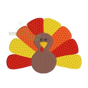 Turkey Thanksgiving Fall Autumn Mini Fill Stitch Machine Embroidery Design