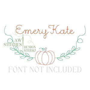 Pumpkin vine monogram frame autumn pumpkin monogram fall pumpkin vintage stitch bean stitch machine embroidery design file