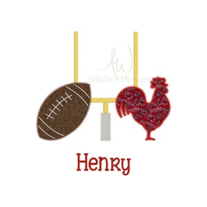 South Carolina Football Rooster Game Day Football applique machine embroidery design file