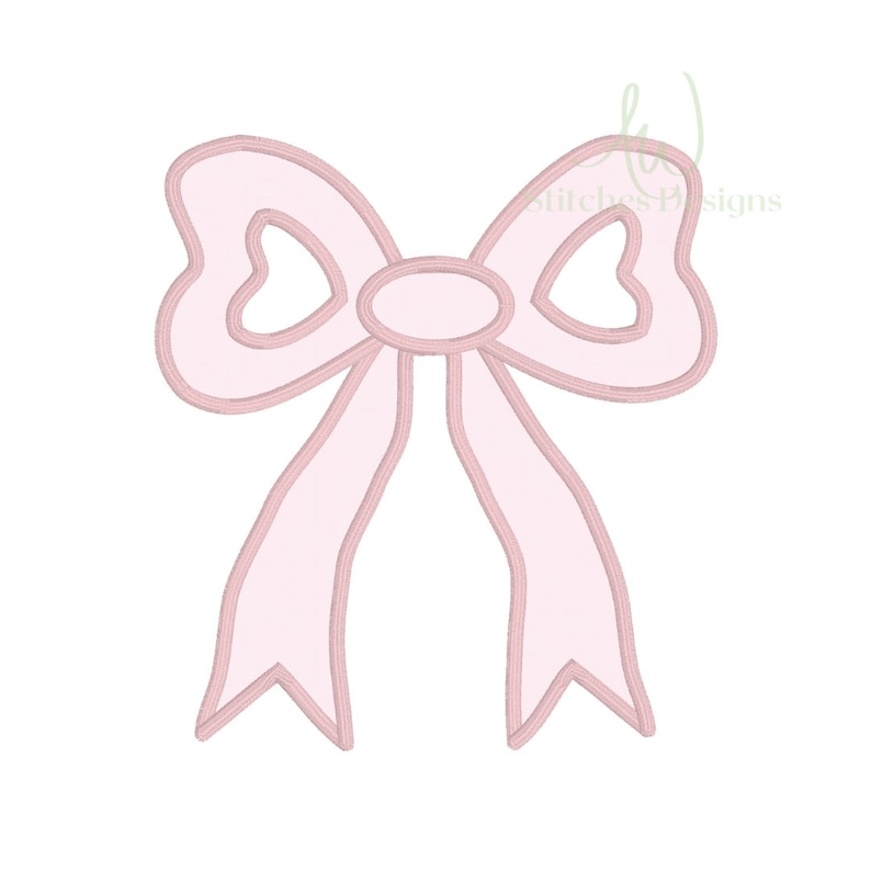 Side Bow Appliqué Sweatshirt Design for Machine Embroidery Classic Bow