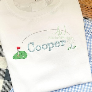 Golf name embroidery frame satin fill stitch machine embroidery design file