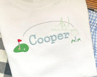 Golf name embroidery frame satin fill stitch machine embroidery design file