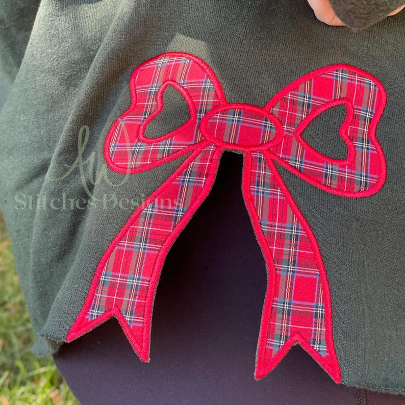 Side Bow Appliqué Sweatshirt Design for Machine Embroidery Classic Bow