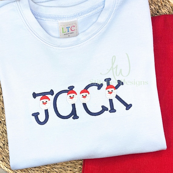 Spirit of Santa Christmas Embroidery Font - Christmas Santa Claus Satin Stitch Font for Machine Embroidery