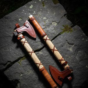 Hand Forged Damascus Viking Axe | Personalized Ragnar Collectible image 12