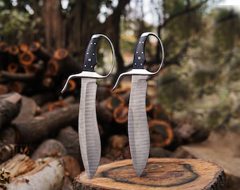 Handcrafted Damascus Steel Wing Chun Swords | Blunt Martial Arts Display