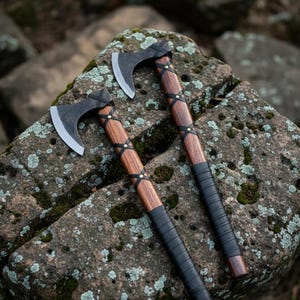 Hand Forged Damascus Viking Axe | Personalized Ragnar Collectible image 1