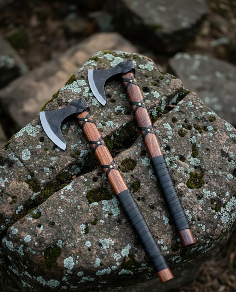 Hand Forged Damascus Viking Axe | Personalized Ragnar Collectible image 1