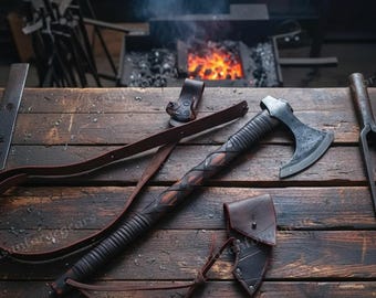 Personalized Ragnar Viking Axe Gift for Men | Hand Forged Norse Style Axe | Father Day Gift for Dad | Gift for Husband | Anniversary Gift