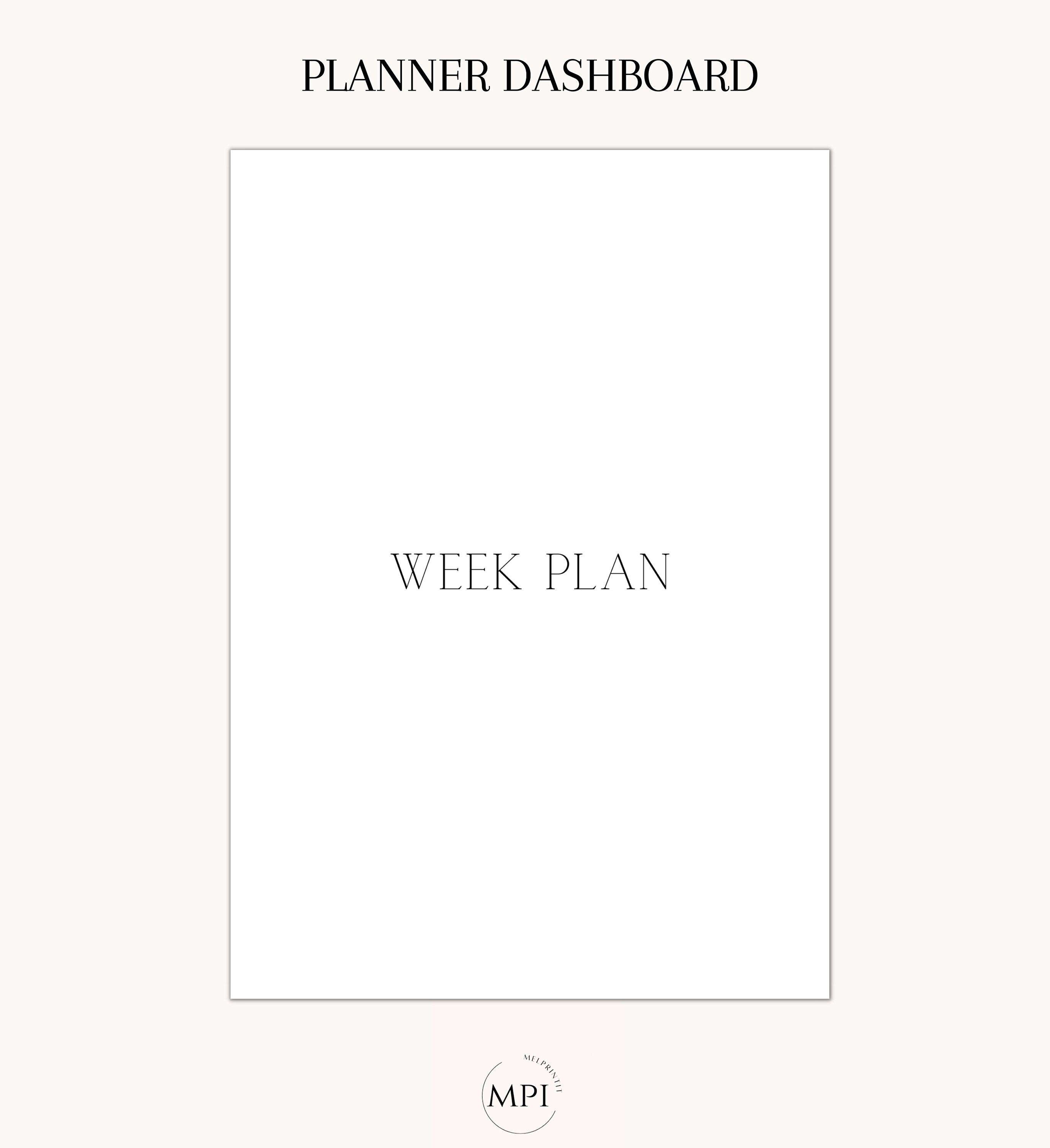 Printable Planner Dashboard, Year/month/week/day Planner Dashboard ...