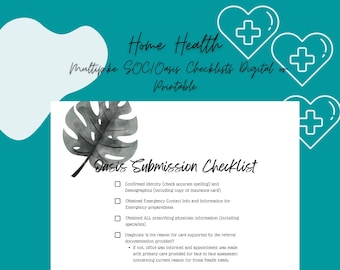 Medicare SOC Oasis Checklists | Set of 4 | Nurse Planner | Home Care | Home Health Nurse | New Nurse | Guide | Learning | Help |Digital Form