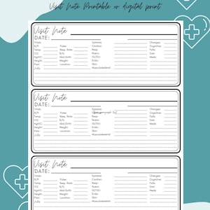 Home Health Nurse | Home Health Visit Form | Template | OASIS | Skilled Nurse Visit | Nurse Form | Nurse planner | Digital planner or Print