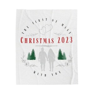 The First of Many With You Christmas Blanket, Christmas Tree Blanket, Christmas Present Blanket, Cozy Blanket, Cute Christmas Blanket