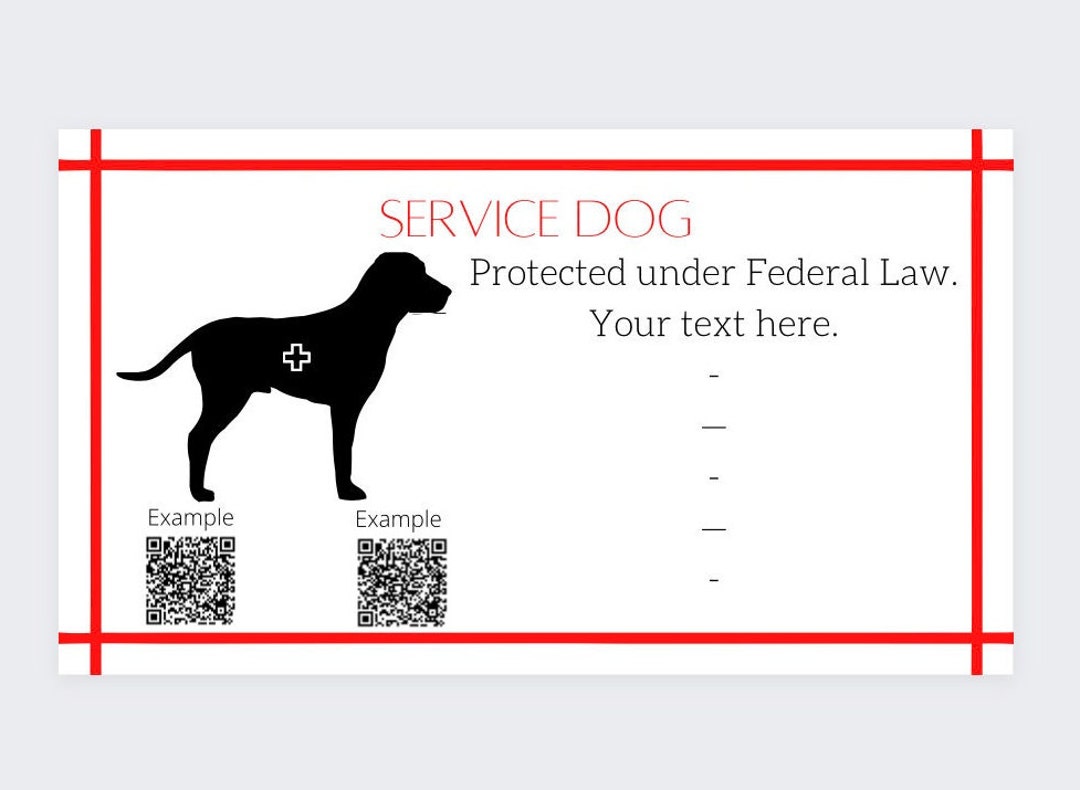 Official Service Dog Id Card
