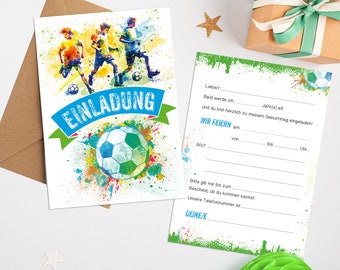Cartes d'invitation pour anniversaires d'enfants - Football - DIN A6