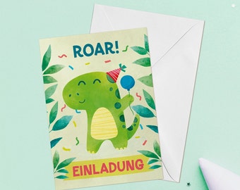 Einladungskarten zum Kindergeburtstag - Dinobaby - DIN A6