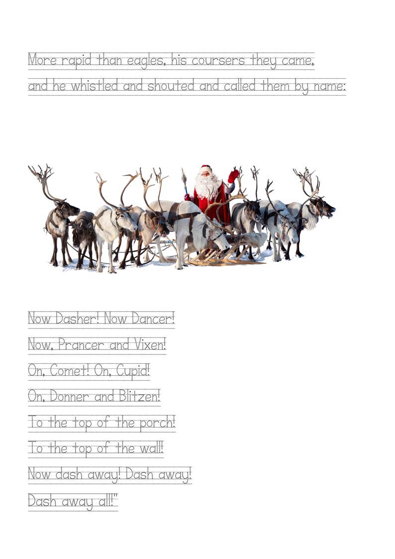 Twas the Night Before Christmas Poem Printable Handwriting Etsy Ireland