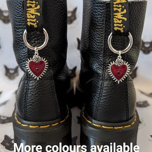 Gold and silver sacred heart boot charms image 1