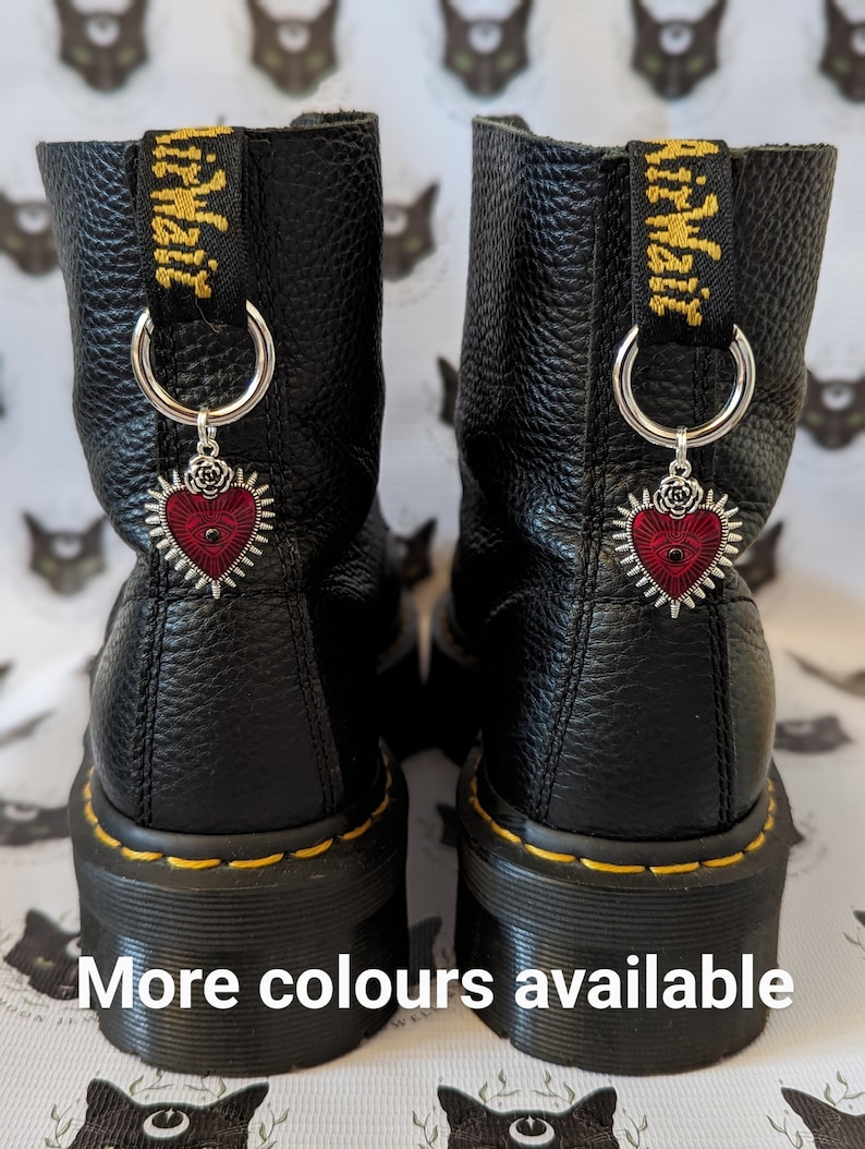 Gold and silver sacred heart boot charms image 1