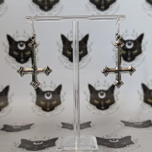 Inverted cross earrings