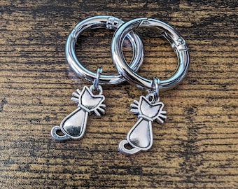 Silver cat charms