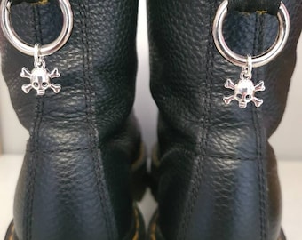 Skull and cross bone boot charms