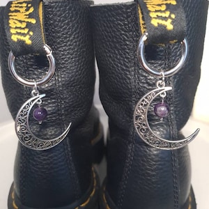 Handmade crystal moon boot charms