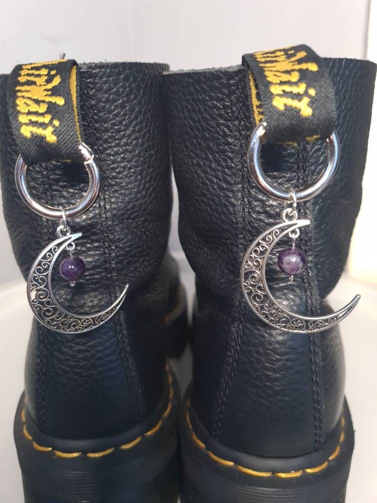 Handmade crystal moon boot charms