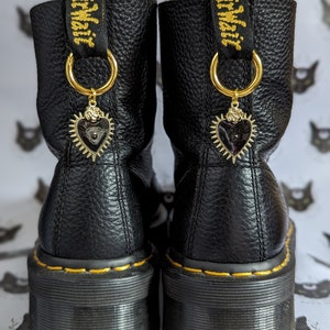 Breloques pour bottes sacré-cœur dorées et argentées Black and gold