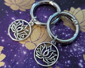 New: Silver lotus flower boot charms