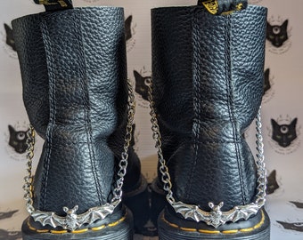 Chaînes de bottes en argent faites main en forme de chauve-souris