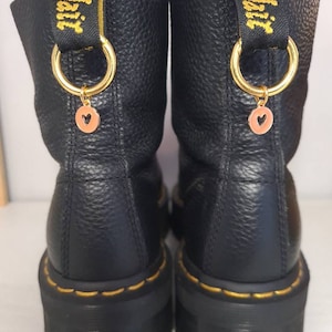 Gold and assorted coloured heart boot charms
