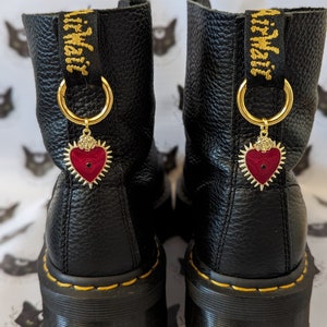 Gold and silver sacred heart boot charms Red and gold