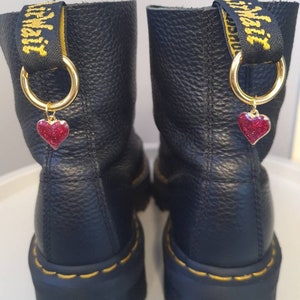 Glitter heart boot charms