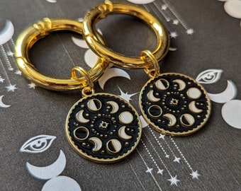 Gold moon phase boot charms