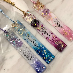 Resin Personalised Name Bookmarks | Unique/pretty bookmark | Handmade | Anniversary/ Birthday Gifts | Customise with Coloured/ Flowers