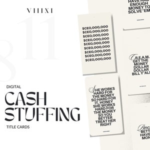 Tarjetas de título de relleno de efectivo digital - Edición Boss Babe para carpeta de presupuesto A6