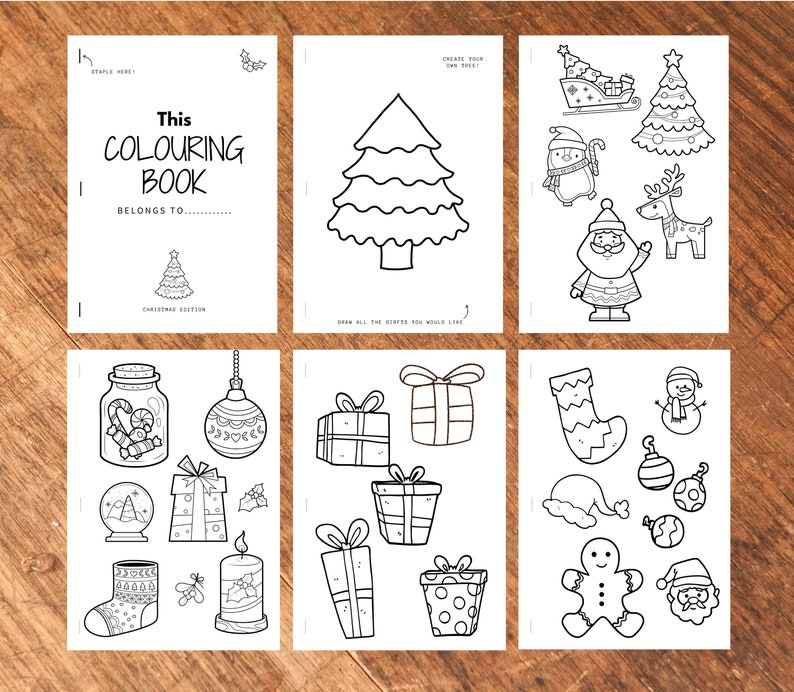 Kids Printable Christmas Colouring Book Pages A4 Etsy Kids Printable Christmas Colouring Book Pages A4 Etsy
