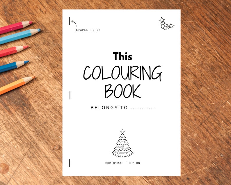Kids Printable Christmas Colouring Book / Pages A4 Etsy