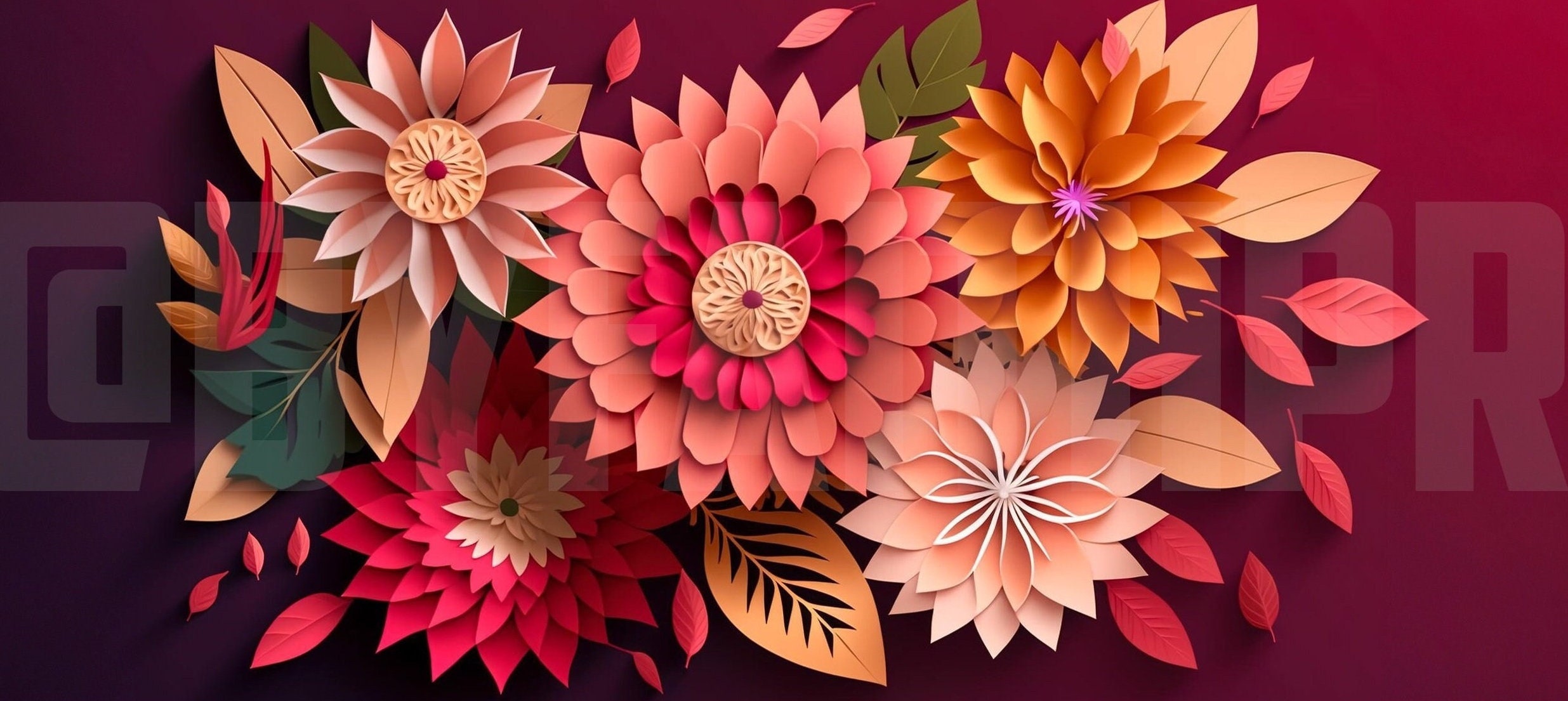 Flower File Design 3D Flowers Mug Design (digital File) - Etsy