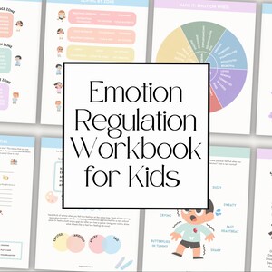 Emotion Regulation Workbook for Kids, therapy worksheets for kids, coping with anxiety, mental health for kids
