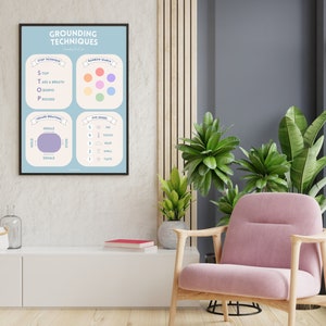 Therapy Office Grounding Techniques Poster