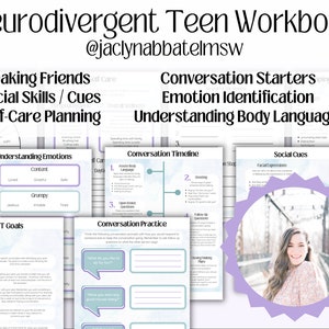 Neurodivergent Teen Coping Workbook, Social Skills, Coping Skills, Self-Care, Teen Life Skills