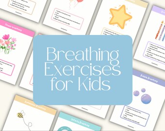 Breathing exercises for kids, breathing cards, mindfulness for kids