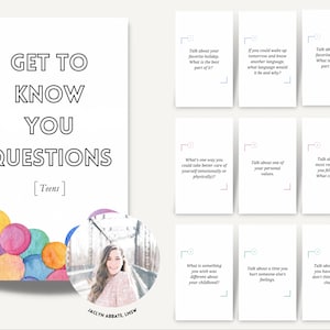 Get to know you questions for teen groups; Teen therapy resources; Group therapy activities