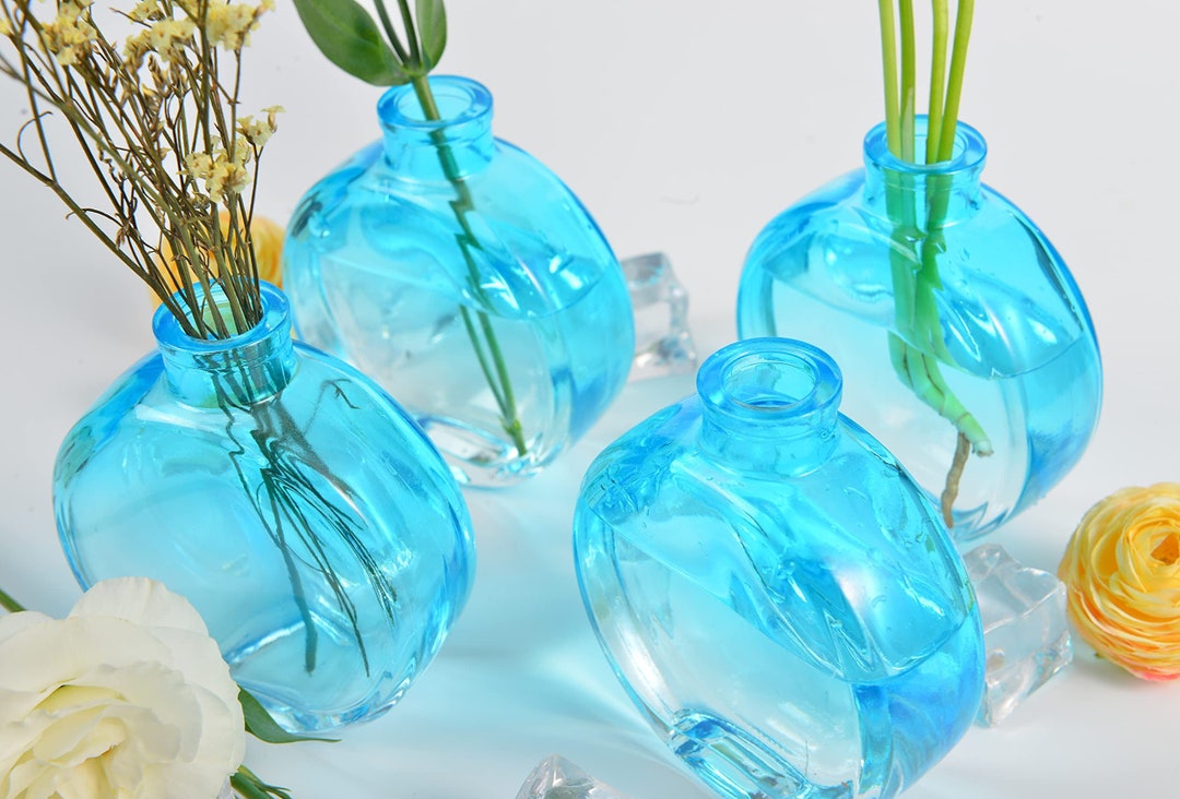 Blue Glass Bud Vase for Propagation Vase for Plants Flowers Etsy