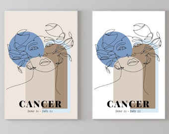 Cancer Print, Cancer Print, Zodiac, Zodiac Signs, Wall Art, Art, Cancer, Horoscope, Wall Decor, Print Digital Download, A4