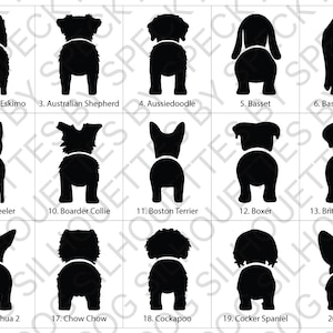 Dog Butt Silhouette, Dog Butt Leash Holder Silhouette, SVG and PNG files for Cutters
