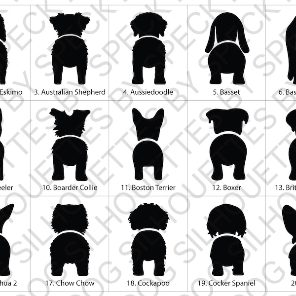 Dog Butt Silhouette, Dog Butt Leash Holder Silhouette, SVG and PNG files for Cutters