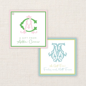 Gift Tags | Gift Enclosure Cards | Custom | Monogram | Multiple Colors | Custom Stationery | Monogram Stationery | Monogram Gift Tag